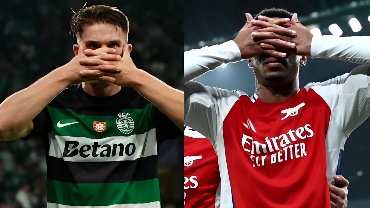 Victor Gyökeres e Gabriel Magalhães: comemorações dos gols
