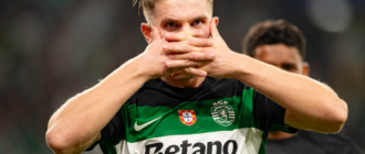 Viktor Gyökeres marcou três gols no jogo do campeonato português, marcando 39 gols em 33 jogos